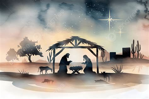 Scena della Natività sotto una notte stellata che evoca 