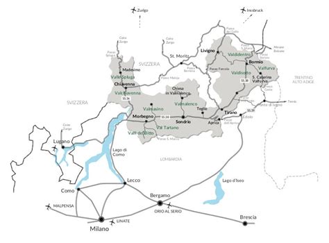 Mappa panoramica del territorio di Colico e dell'imbocco della Valtellina