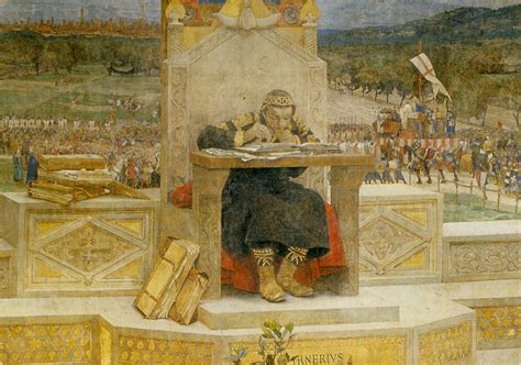 Illustrazione di Irnerio che insegna