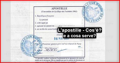 Esempio di Apostille su documento ufficiale