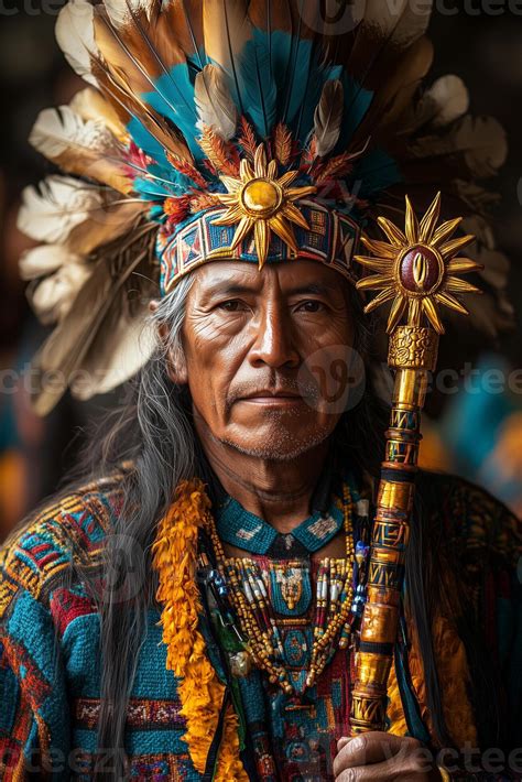 Rappresentazione di un sacerdote Inca durante un rito