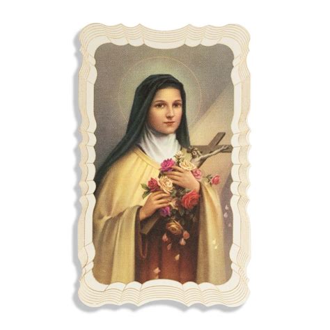 Ritratto classico di Santa Teresa del Bambino Gesù con il crocifisso e le rose
