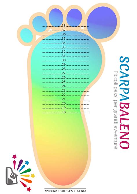 tabella di misurazione del piede per bambini