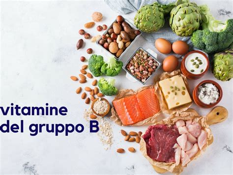 Immagine di diversi alimenti ricchi di vitamine del gruppo B