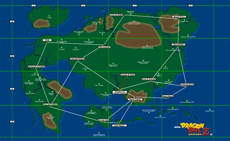 La mappa del mondo di Dragon Ball