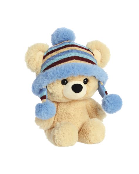 Bambino con cappellino a forma di orsetto