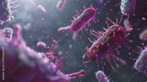 Microscopic view of bacteria being lysed by antibiotics