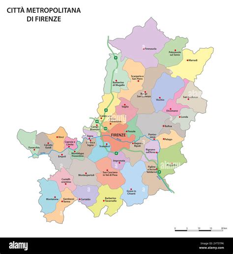 Mappa del territorio della Provincia di Firenze durante il mandato di Renzi