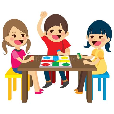 illustrazione di bambini che cooperano durante un gioco da tavolo