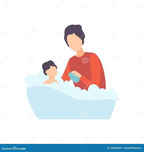 illustrazione astratta di un genitore che lavora e si prende cura del proprio bambino