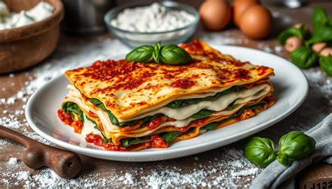Lasagne fatte in casa appena sfornate