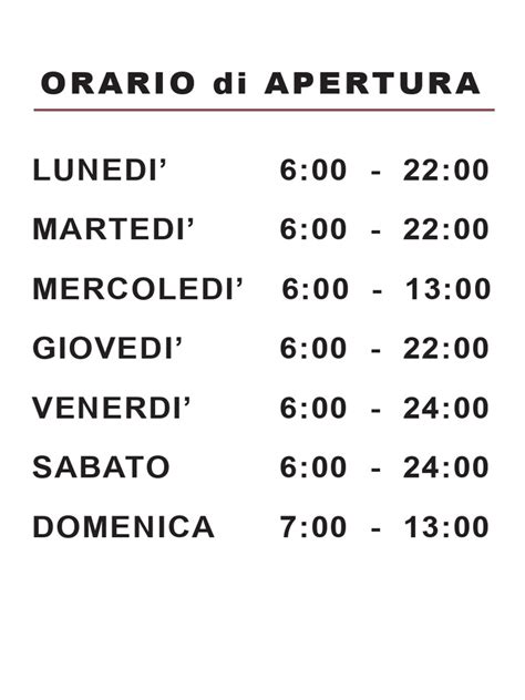 Infografica schematica sulla suddivisione degli orari di visita nei reparti ospedalieri