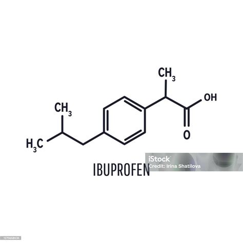 Immagine stilizzata di una molecola di ibuprofene