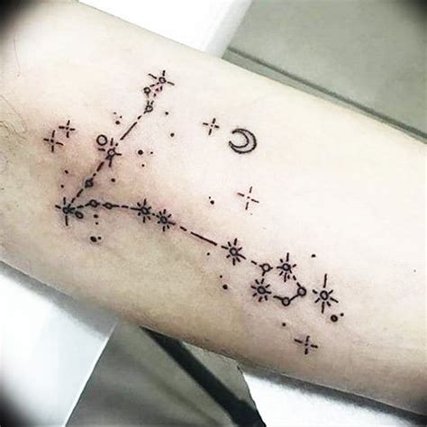 Tatuaggio con data e costellazione zodiacale
