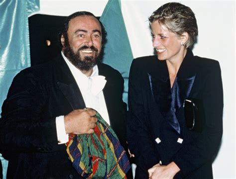 Luciano Pavarotti con la principessa Diana
