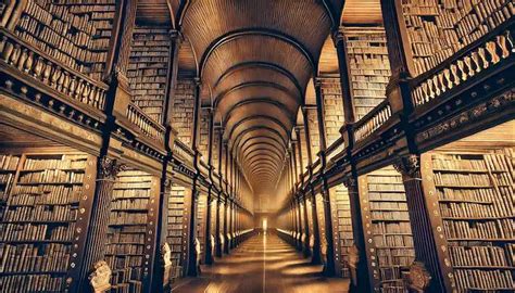 Un'immagine concettuale di una biblioteca infinita che simboleggia la vastità della letteratura