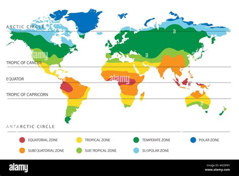 Mappa del mondo con indicazioni climatiche