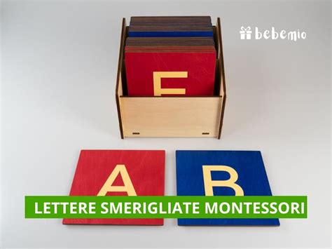 Schede didattiche Montessori con lettere smerigliate