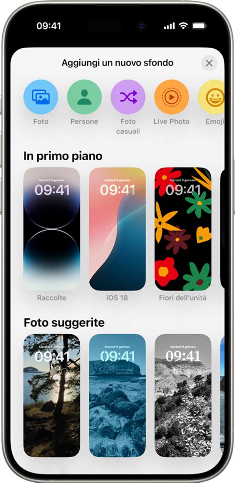 Schermata di una galleria fotografica all'interno di un'app di gravidanza