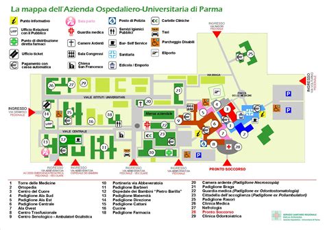 Mappa di Fidenza con ospedale