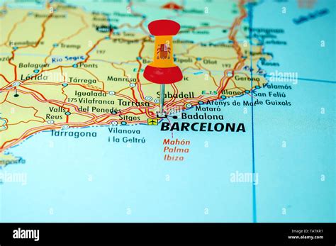 Mappa della Spagna evidenziando Barcellona
