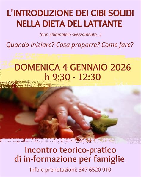 Schema dell'introduzione dei cibi solidi