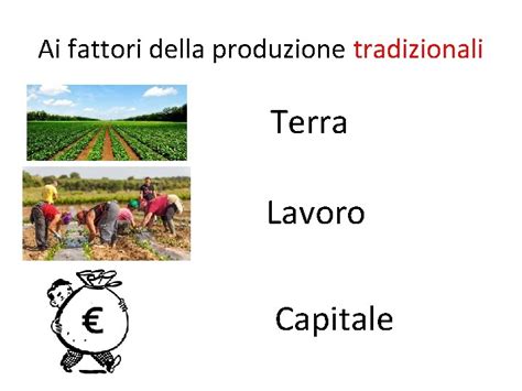 Rappresentazione grafica dei tre fattori produttivi tradizionali: Terra, Lavoro, Capitale