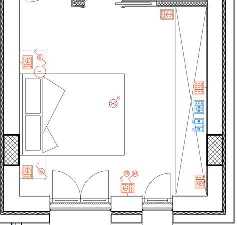 Schema di posizionamento del lettino in una camera da letto