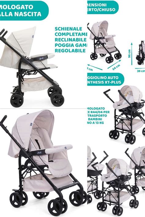 Infografica: Componenti del Passeggino Trio (Passeggino, Carrozzina, Seggiolino auto)