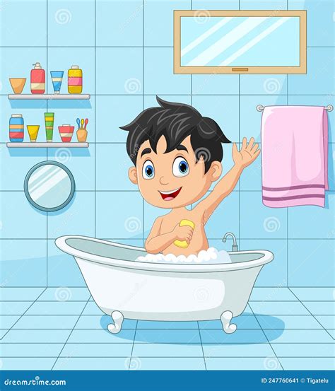 Bambino che fa il bagno