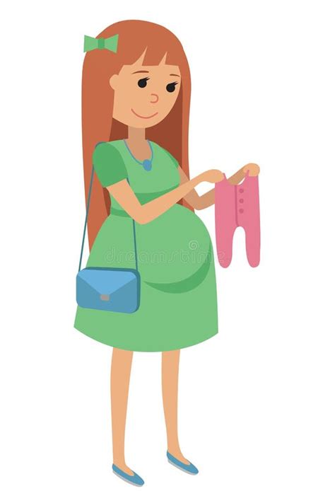 illustrazione di una donna in gravidanza che sceglie vestiti confortevoli