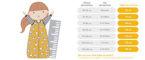 bambino che indossa un sacco nanna della misura giusta