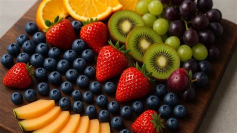 frutta fresca disposta in modo creativo