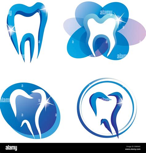 Set di icone vettoriali di denti da latte stilizzati