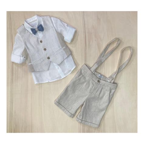 Completo da cerimonia per bambino in lino
