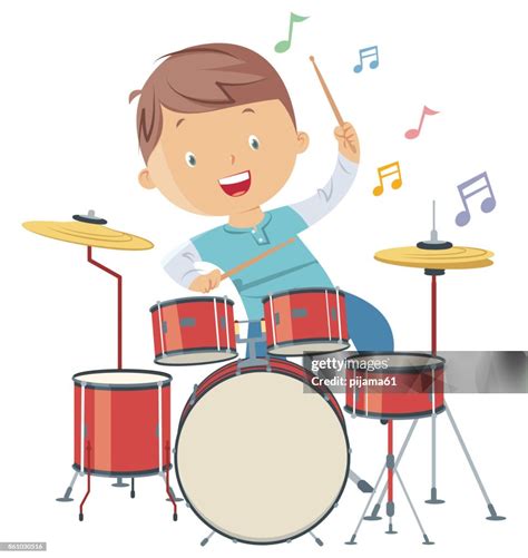 Bambino che suona la batteria con tutti gli arti