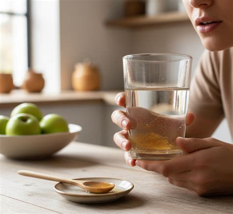 Bicchiere d'acqua con aceto di mele diluito