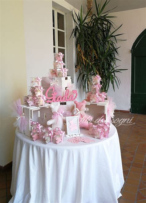 Decorazioni Tavola Battesimo Bimba Rosa