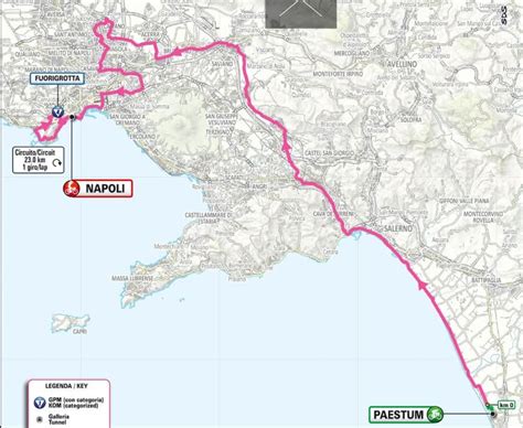 Mappa del percorso di trasferimento ospedaliero in eliambulanza tra Sapri e Napoli