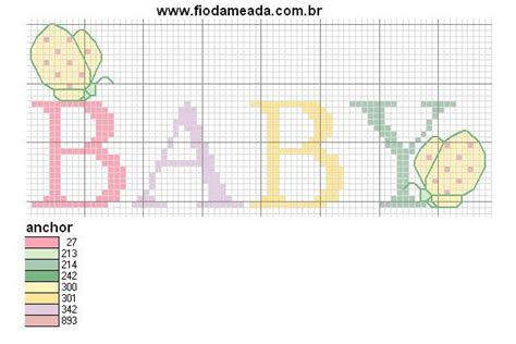 scritta baby punto croce