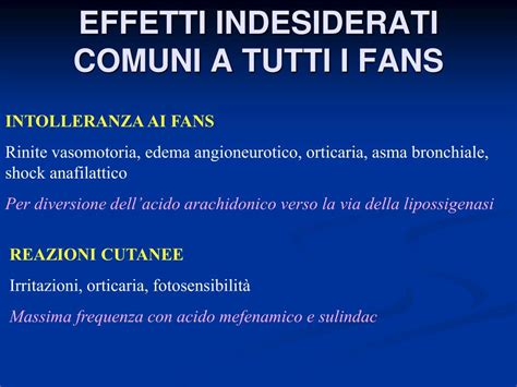 Effetti indesiderati gastrointestinali dei FANS