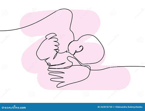 illustrazione schematica di una mamma che allatta serenamente un neonato