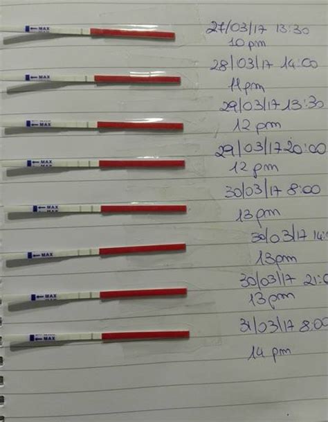 Esempi di risultati su stick di test ovulazione generici: linea LH positiva e negativa