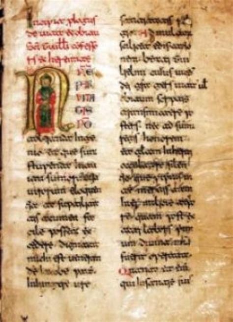 Manoscritto medievale con figure religiose