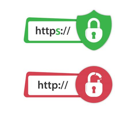Simbolo di connessione sicura SSL e lucchetto verde