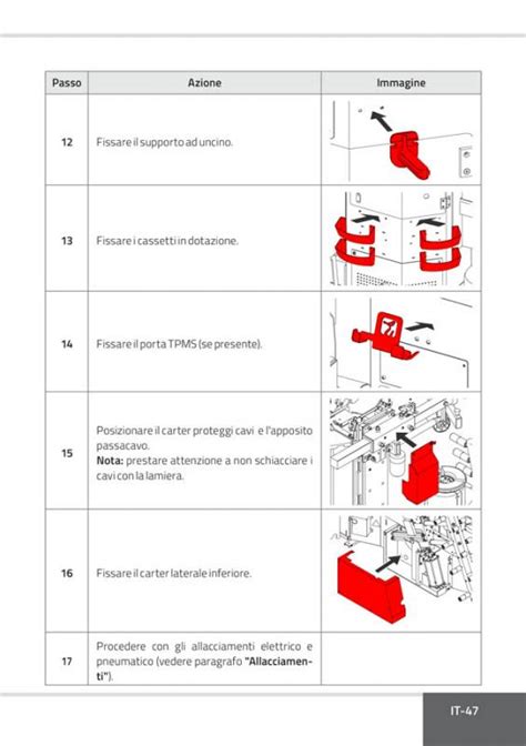 infografica sulle fasi di installazione e tensionamento cinghie di sicurezza