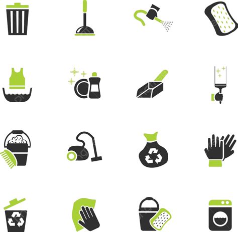 Cleaning and maintenance icons