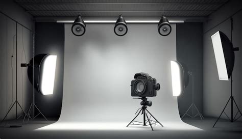 Set fotografico professionale con luci soffuse e abbigliamento premaman