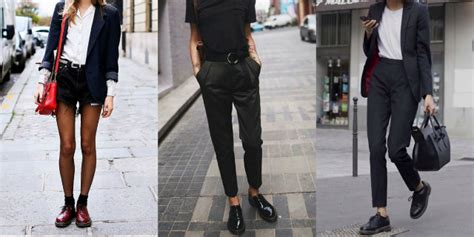Scarpe inglesine blu abbinate a un outfit casual-chic