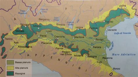 Carta Geologica che mostra l'evoluzione del Golfo Padano